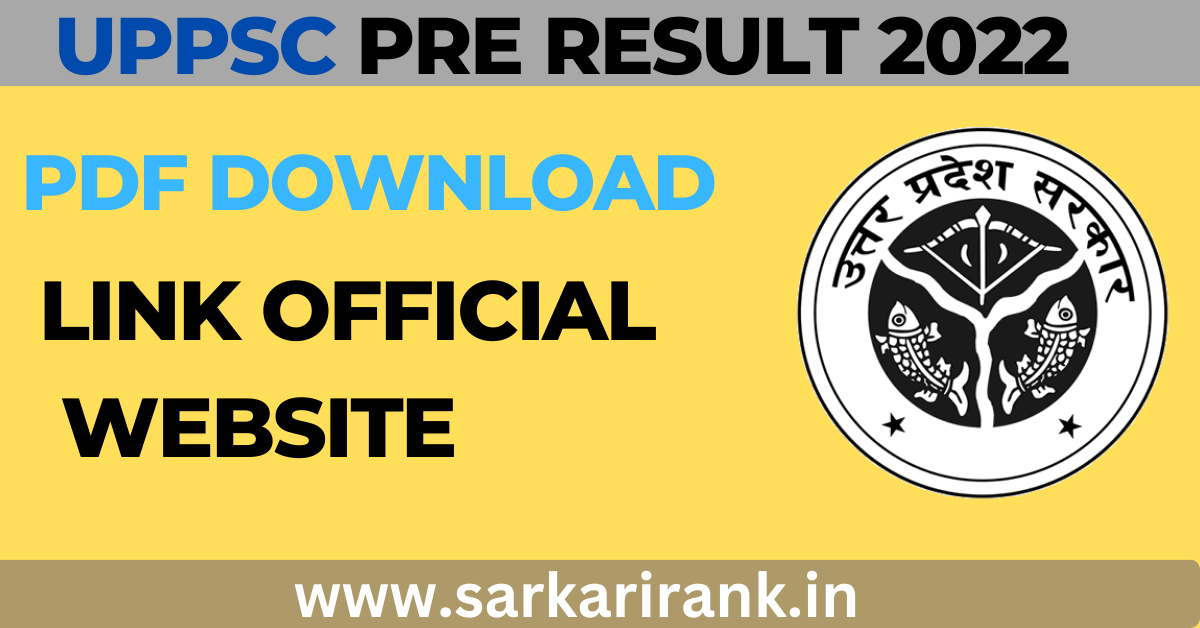 UPPSC Pre Result 2022 pdf download link official website